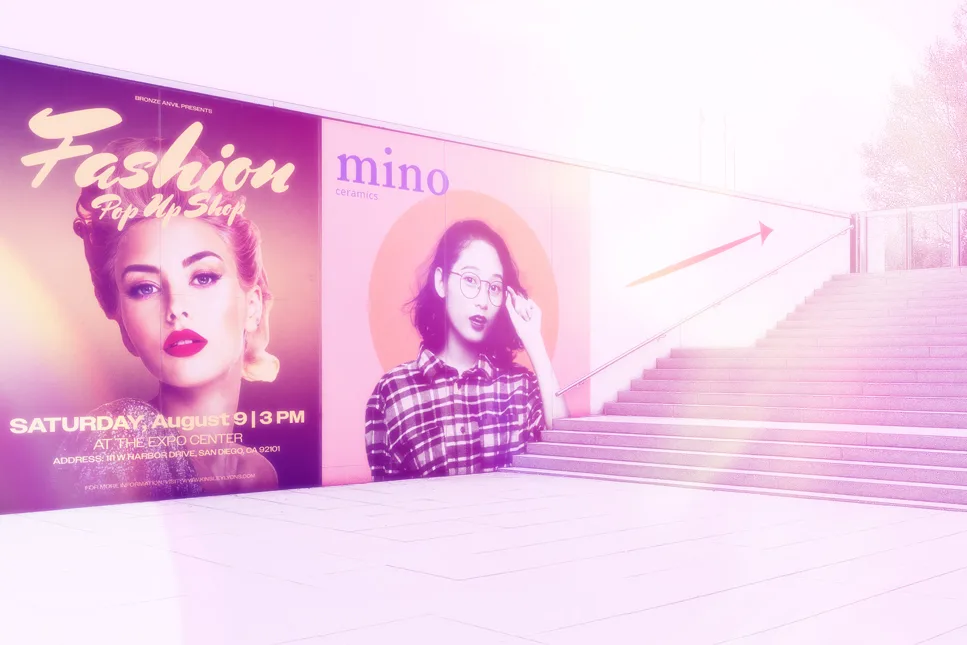 Vinyl Outdoor Wall Graphics and advertisement on concrete